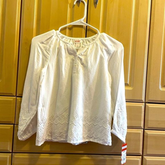 White long sleeve Peasant Top for Girls - Picture 1 of 3